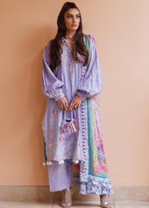 WES By Farah Talib Aziz Embroidered Jacquard 3 Piece Unstitched Suit FTA25WL D-09 LILLIANA LAVENDER